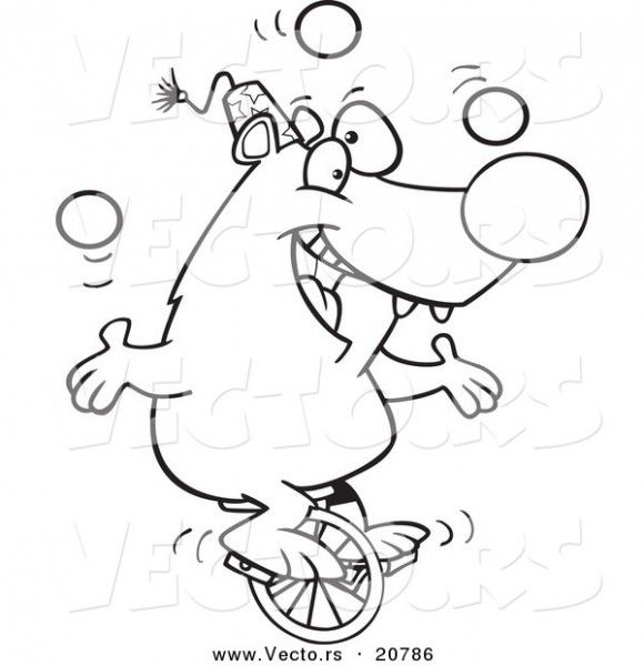 580x600 Cartoon Circus Bear Juggling Ydoxw