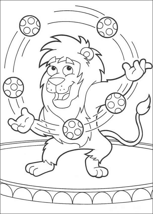 607x850 Lion Juggling With Balloons Coloring Page Happy World Jugglers