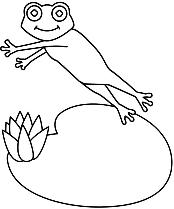 600x720 Frog Jump On Lily Pad Coloring Page Color Luna