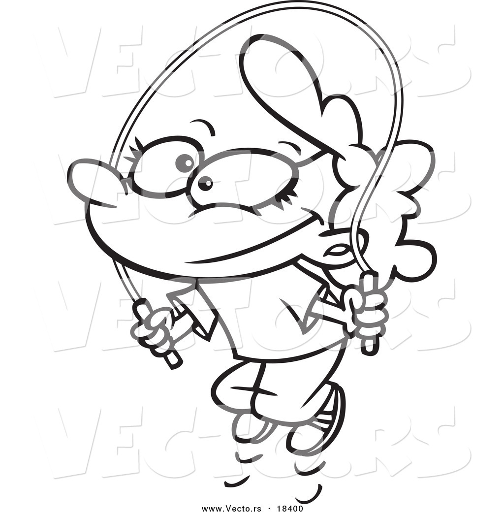 1024x1044 Vector Of A Cartoon Girl Jump Roping