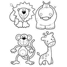 230x230 Coloring Pages Printable Jungle Animal Coloring Pages