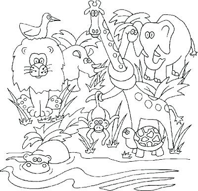 400x384 Jungle Animals Coloring Pages Preschool New Jungle Coloring Sheets