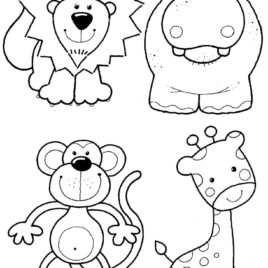268x268 Preschool Coloring Pages Jungle Animals Archives