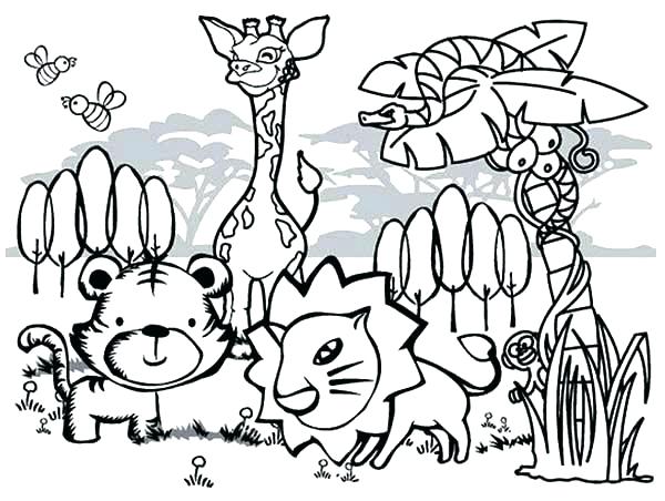 600x452 Coloring Page Animals Animals To Color Cute Animals Coloring Page