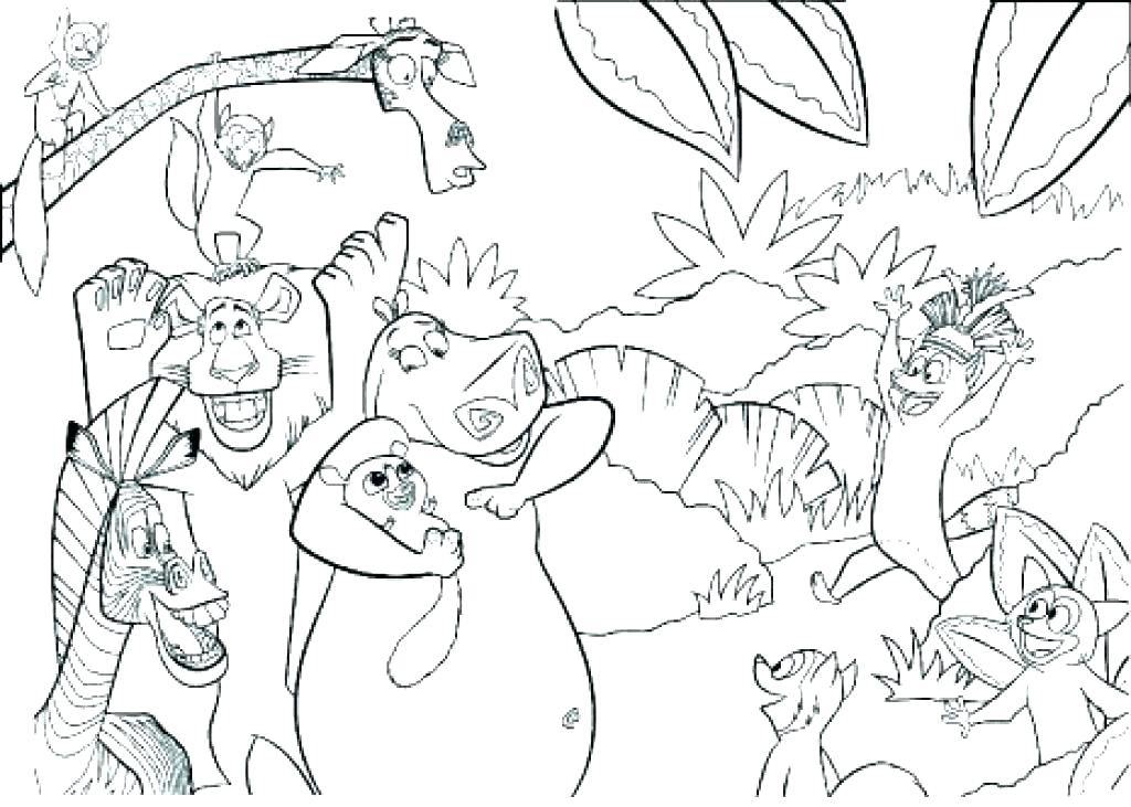 1024x731 Jungle Animals Coloring Pages Plus Jungle Animals Coloring Page