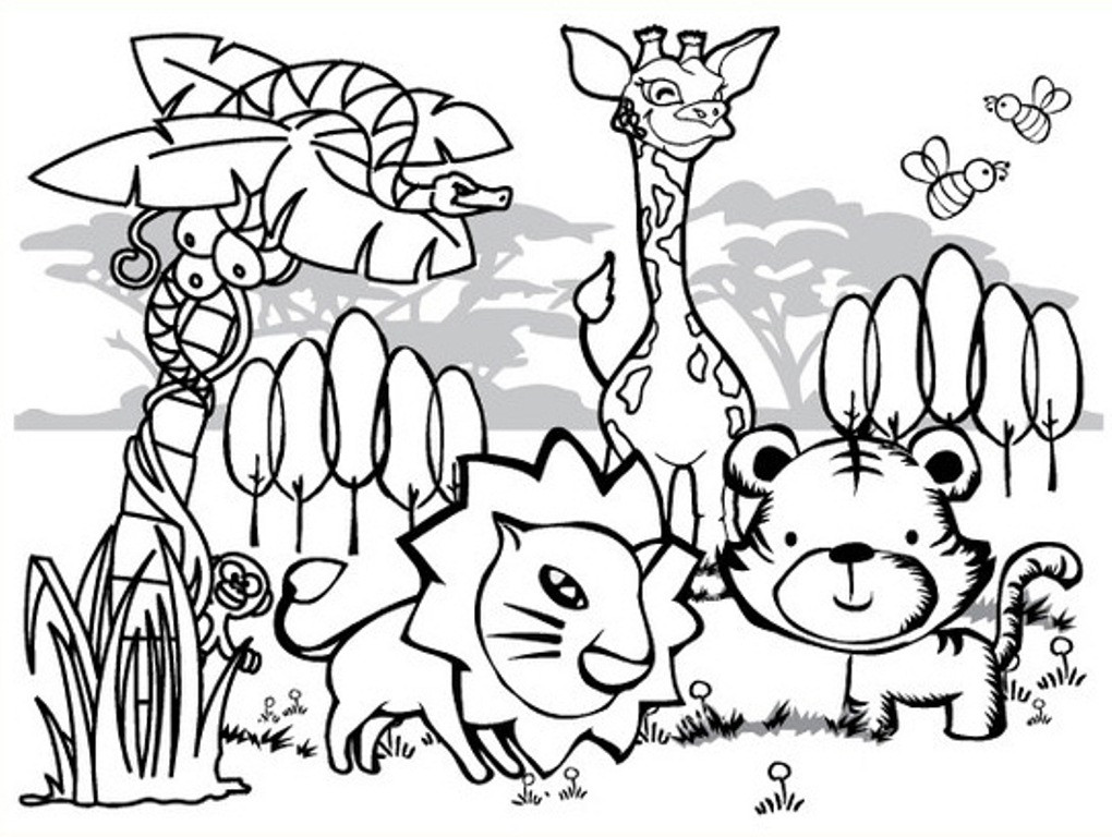 1020x768 Jungle Coloring Pages Printable Fresh Jungle Printable Coloring