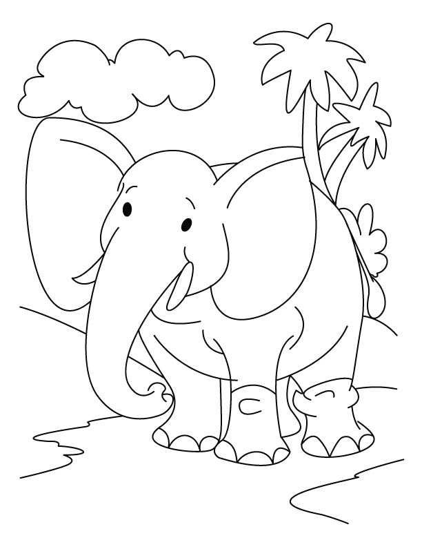 612x792 Elephant The Jungle Coloring Page Download Free Elephant