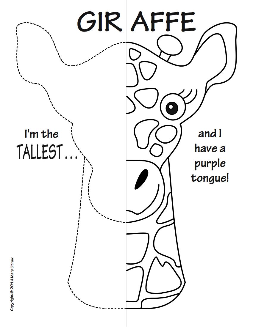 850x1100 Jungle Animals Symmetry Activity Coloring Pages Language Arts