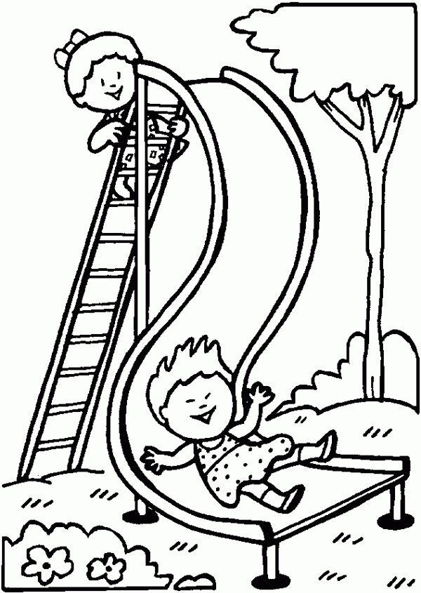 600x845 Playground Clipart Coloring Page