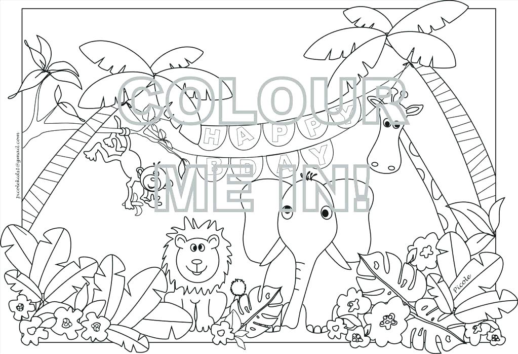1023x698 Jungle Printable Coloring Pages Coloring Page Printable Jungle