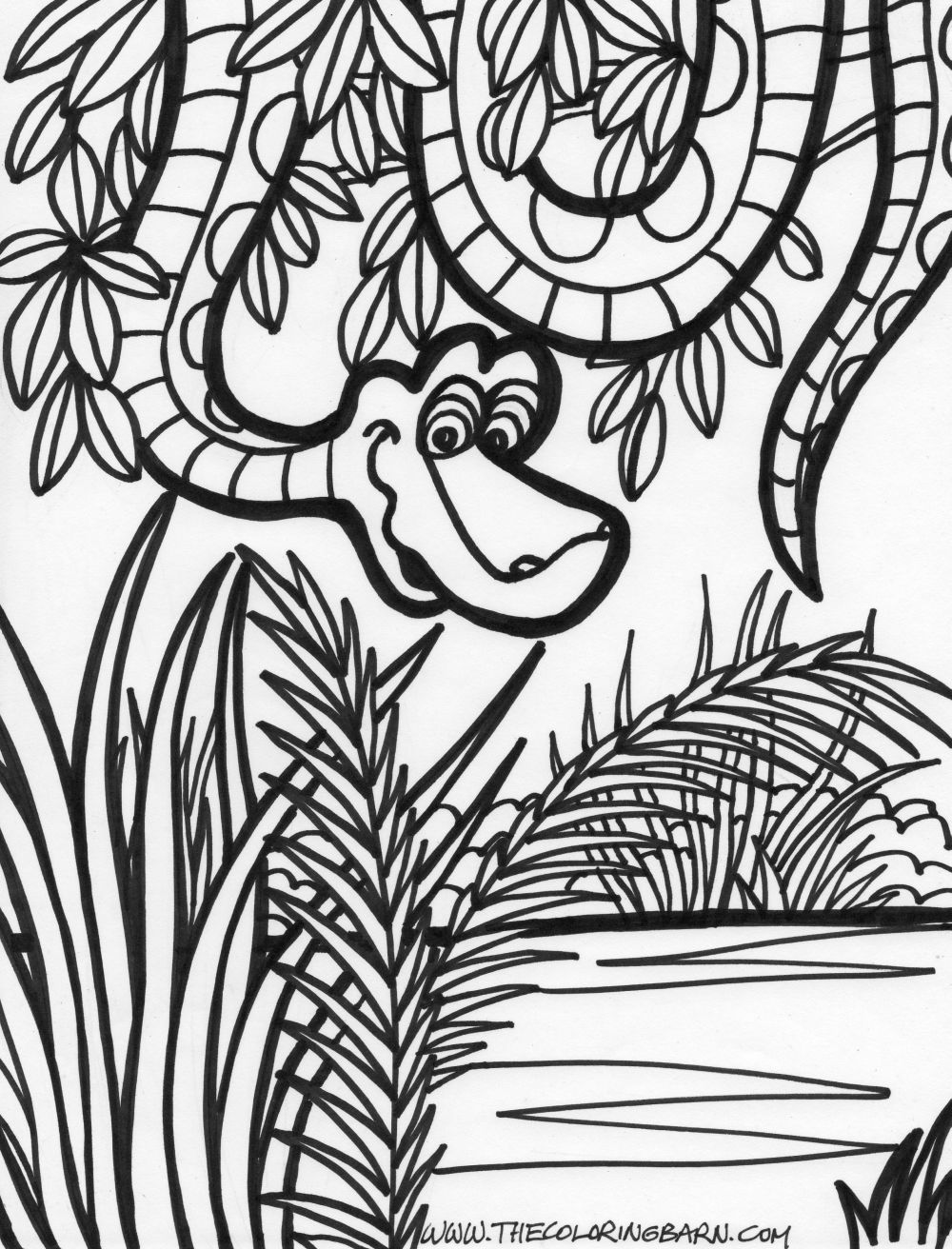 1000x1312 Jungle Coloring Pages Jungle Scene Coloring Page Jungle Snake