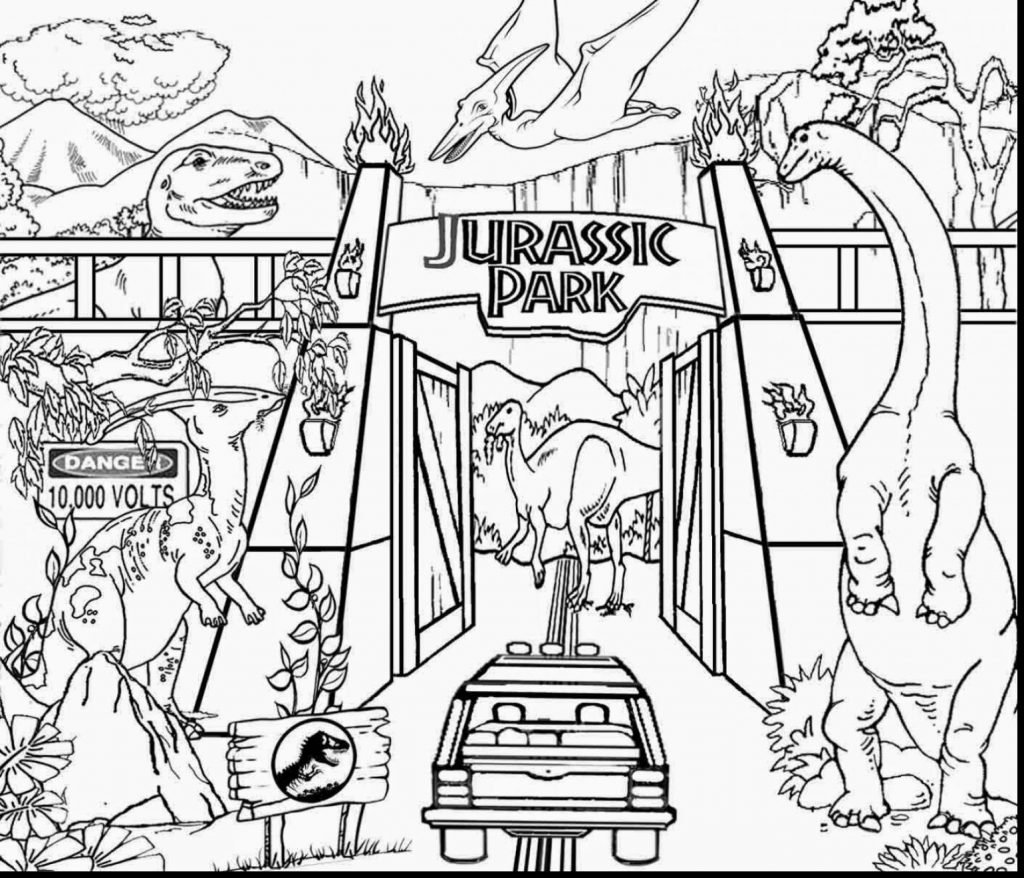 1024x878 Fine Decoration Jurassic World Coloring Pages Jurassic World Color