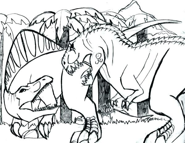 600x464 T Rex Coloring Pages
