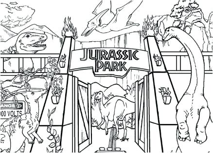 438x316 Up Close Coloring Also Park Coloring Page Lego Jurassic Park