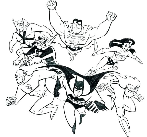 600x559 Justice League Coloring Pages To Print Young Justice Coloring