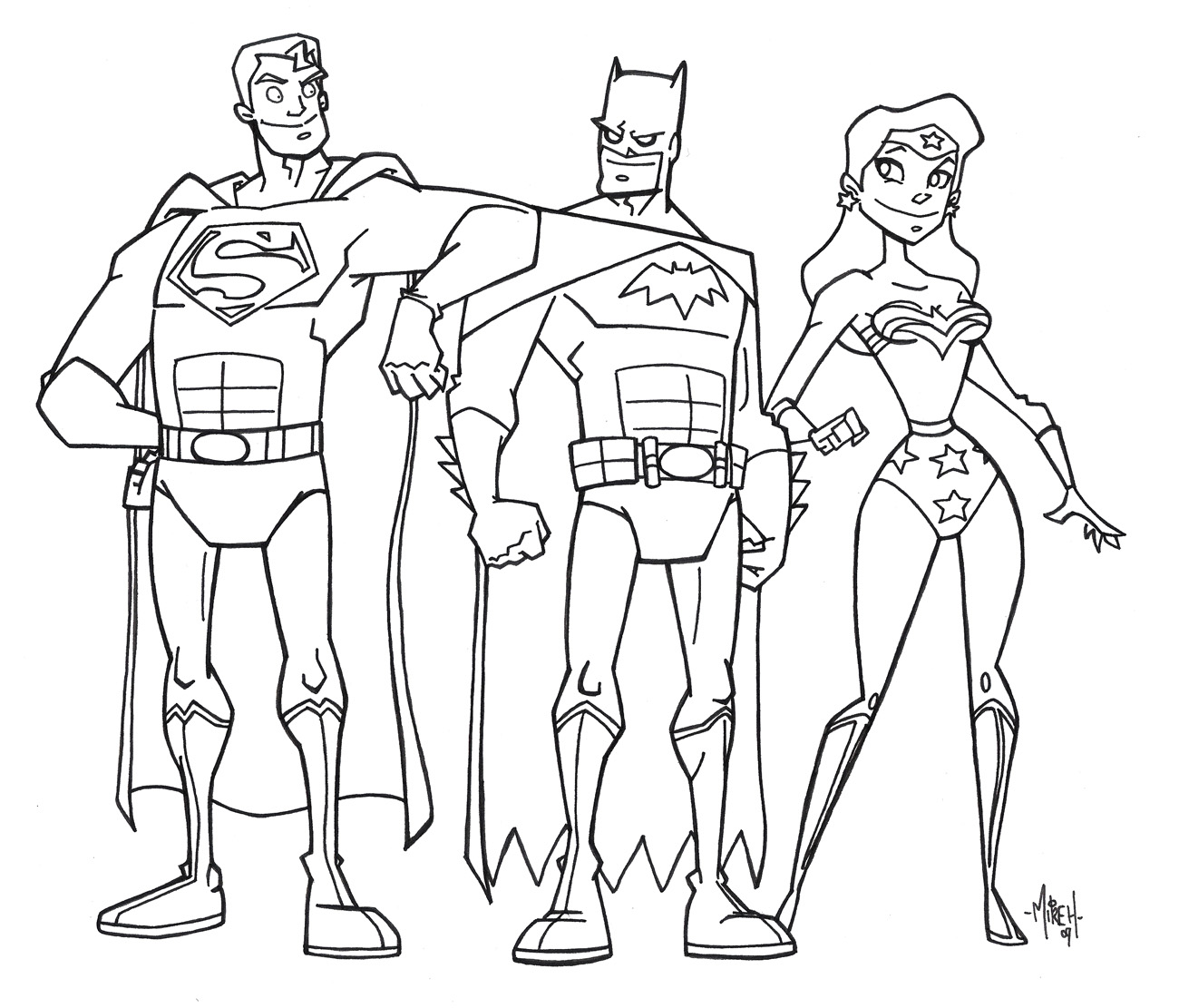 1300x1111 Funny Justice League Coloring For Kids