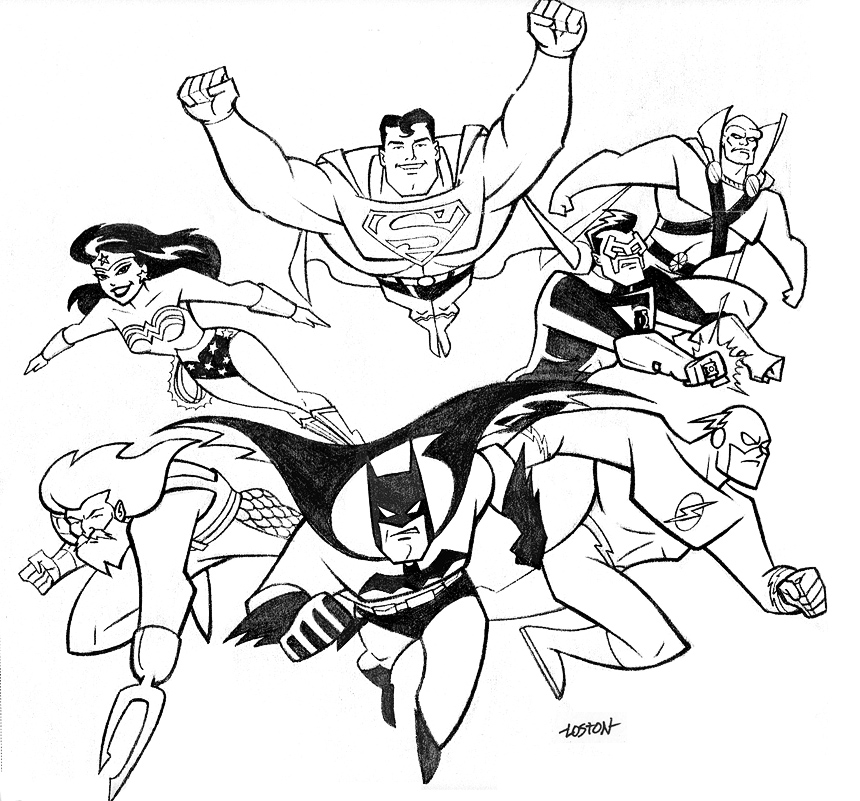860x801 Justice League Coloring Pages