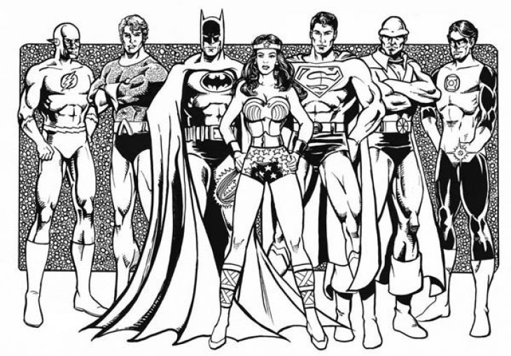 730x508 Free Justice League Printable Coloring Page Superheroes Coloring