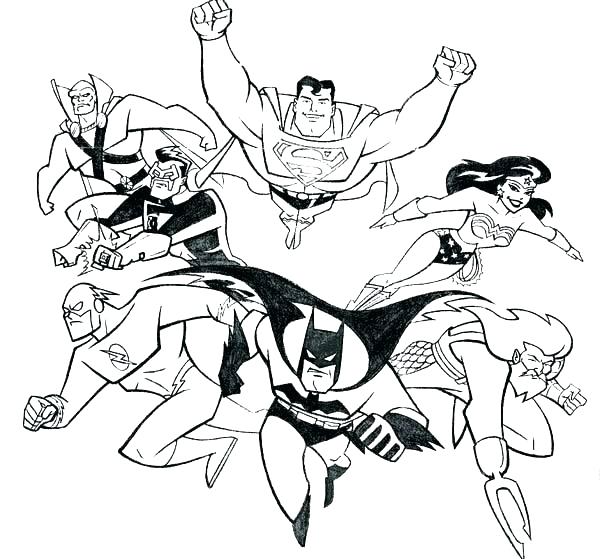 600x559 Justice League Coloring Pages Justice League Coloring Pages