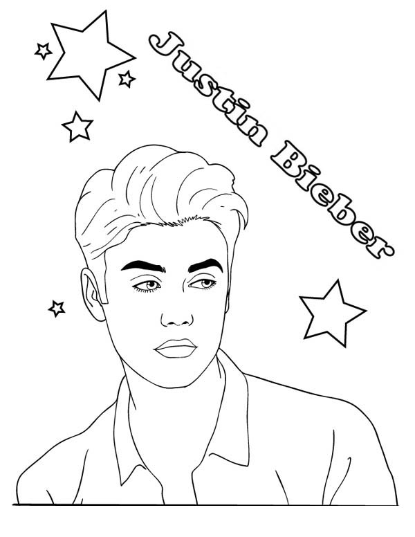 600x776 Astounding Justin Bieber Coloring Sheets Printable In Good Justin