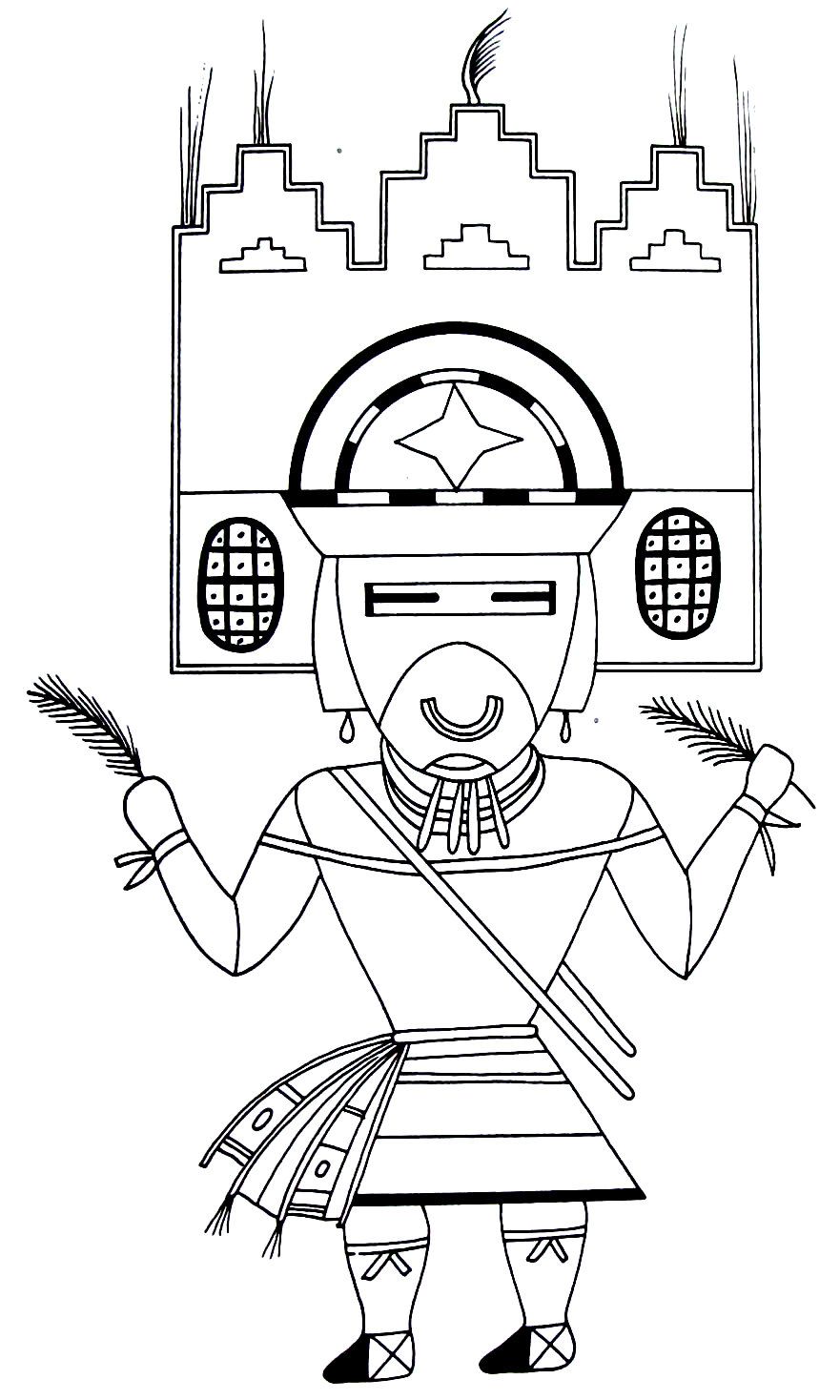 881x1468 Sand Painting Representing A Kachina, A Messenger Of The Gods