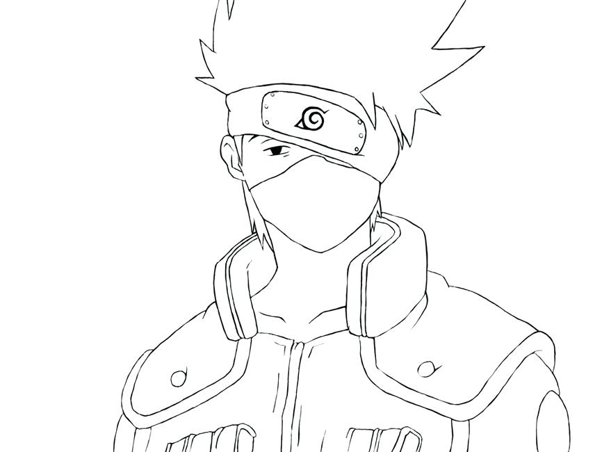866x650 Kakashi Coloring Pages Line Art