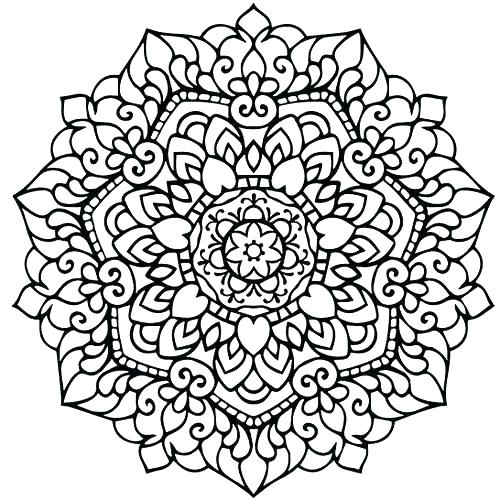 500x500 Kaleidoscope Coloring Pages Hard Kaleidoscope Coloring Pages