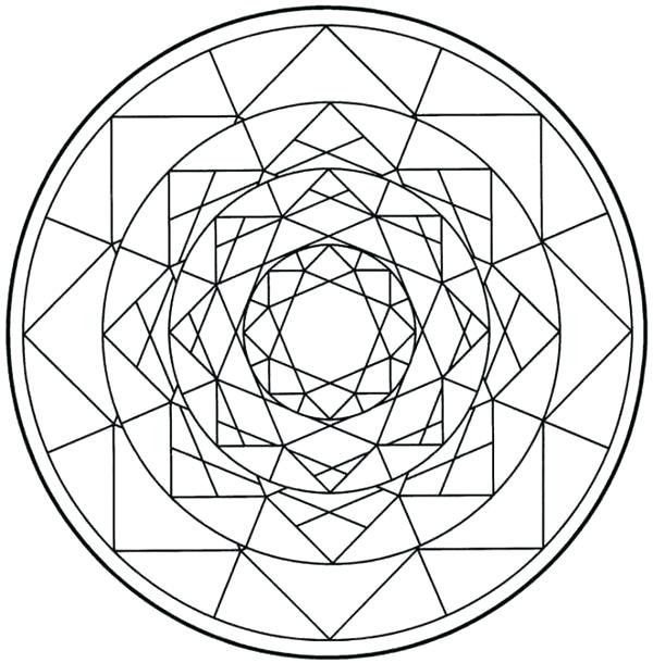 600x610 Kaleidoscope Coloring Pages Kaleidoscope Coloring Page Coloring