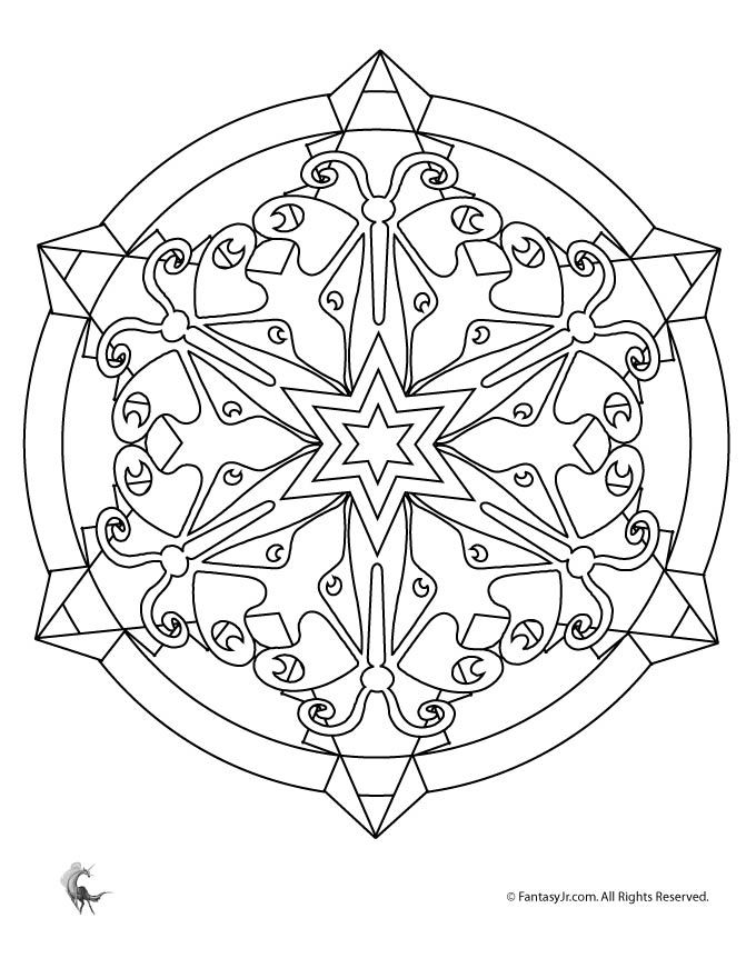 680x880 Summer Mandala Coloring Pages Butterfly Kaleidoscope Coloring Page