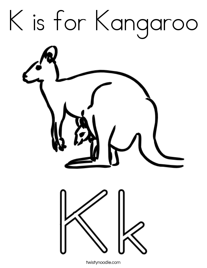 685x886 K Is For Kangaroo Coloring Page