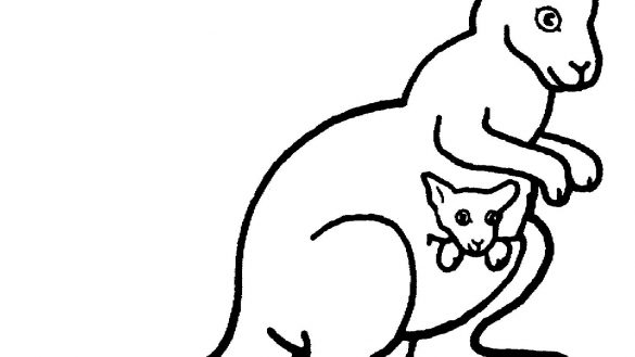 585x329 Kangaroo Coloring Page Perfect Pages With Joey Animals Free