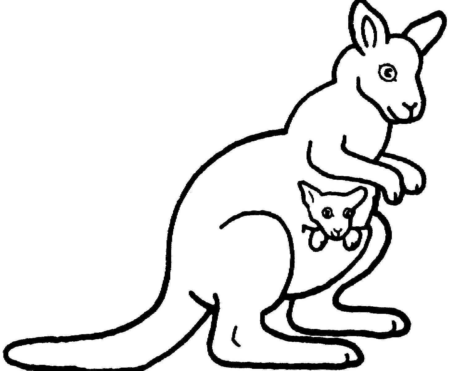 1453x1200 Perfect Kangaroo Coloring Pages With Joey Animals Free Printable