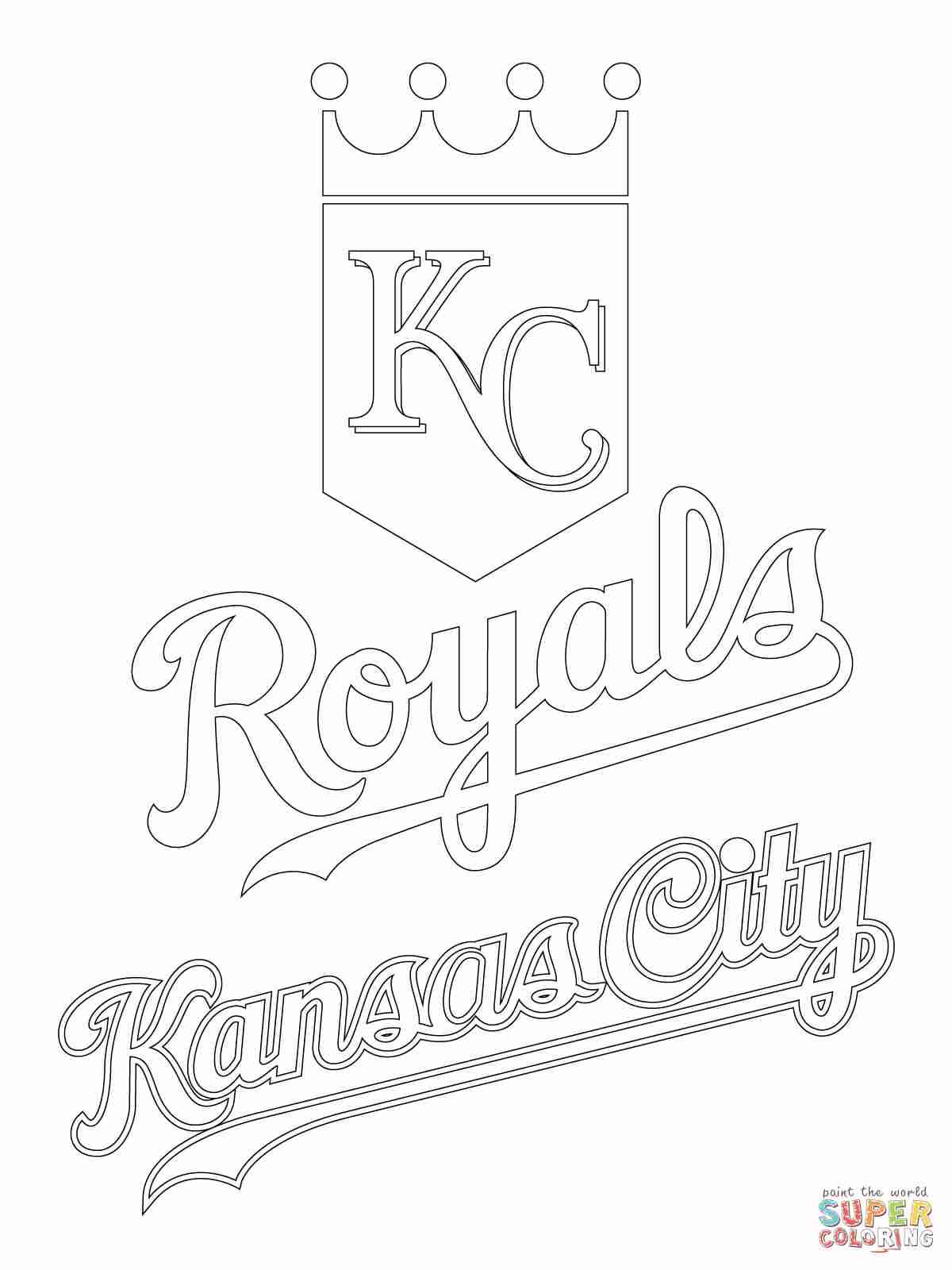 1200x1600 Kansas City Royals Logo Coloring Page Free Printable Pages