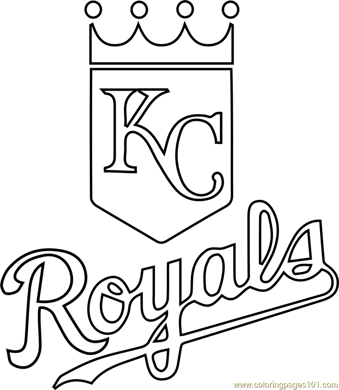 695x800 Kansas City Royals Logo Coloring Page