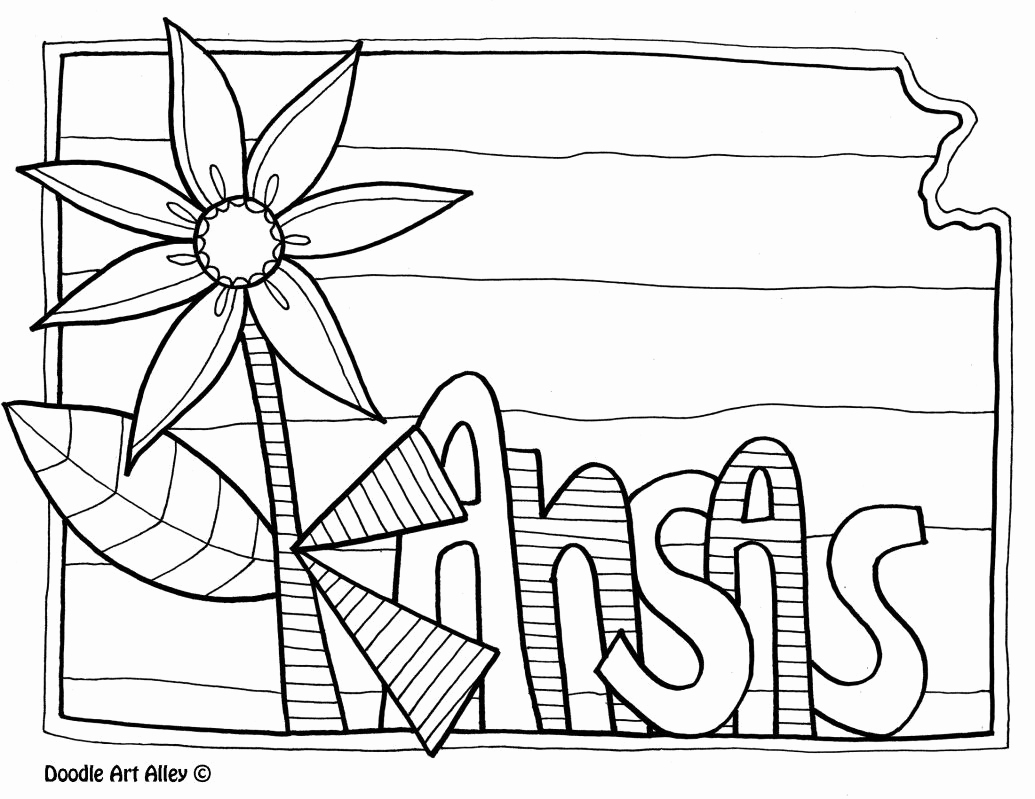 1035x799 Colouring In Printouts Unique Kansas Coloring Page