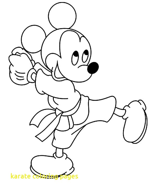 600x733 Karate Coloring Pages With Disney Mickey Does Karate Coloring