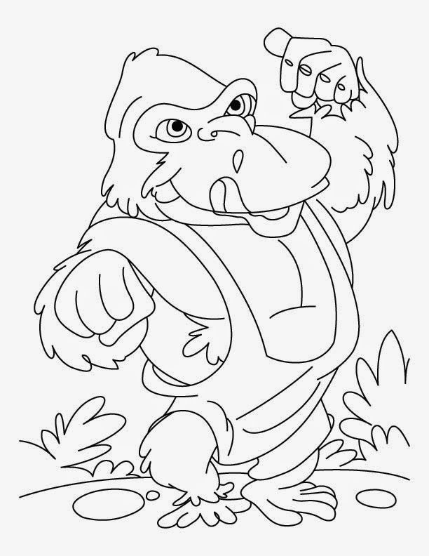 612x792 Cute Gorilla Coloring Page Dkidspage Coloring Pages
