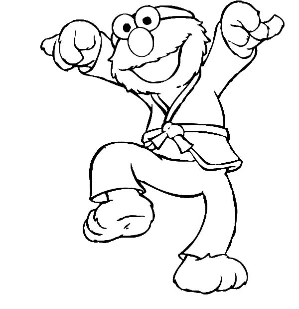 600x619 Elmo Karate Kids Coloring Pages Batch Coloring