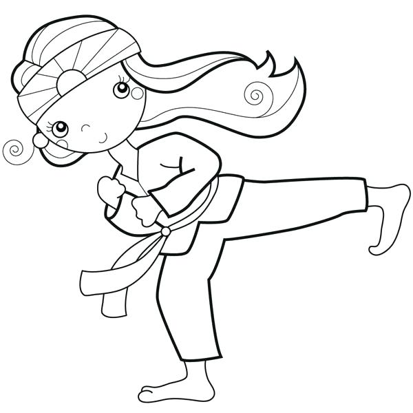600x600 Amazing Karate Kid Coloring Pages And Karate Kid Doing Palm Heel