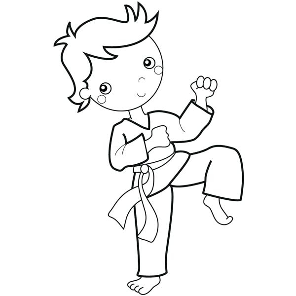 600x600 Karate Kid Coloring Pages Karate Boy Coloring Page Abech