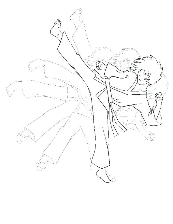 600x776 Coloring Pages Karate Kid Shadow Kick Coloring Page Free Karate