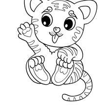 220x220 Kawaii Tiger Coloring Pages