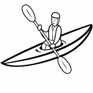 300x300 Kayaking Coloring Page