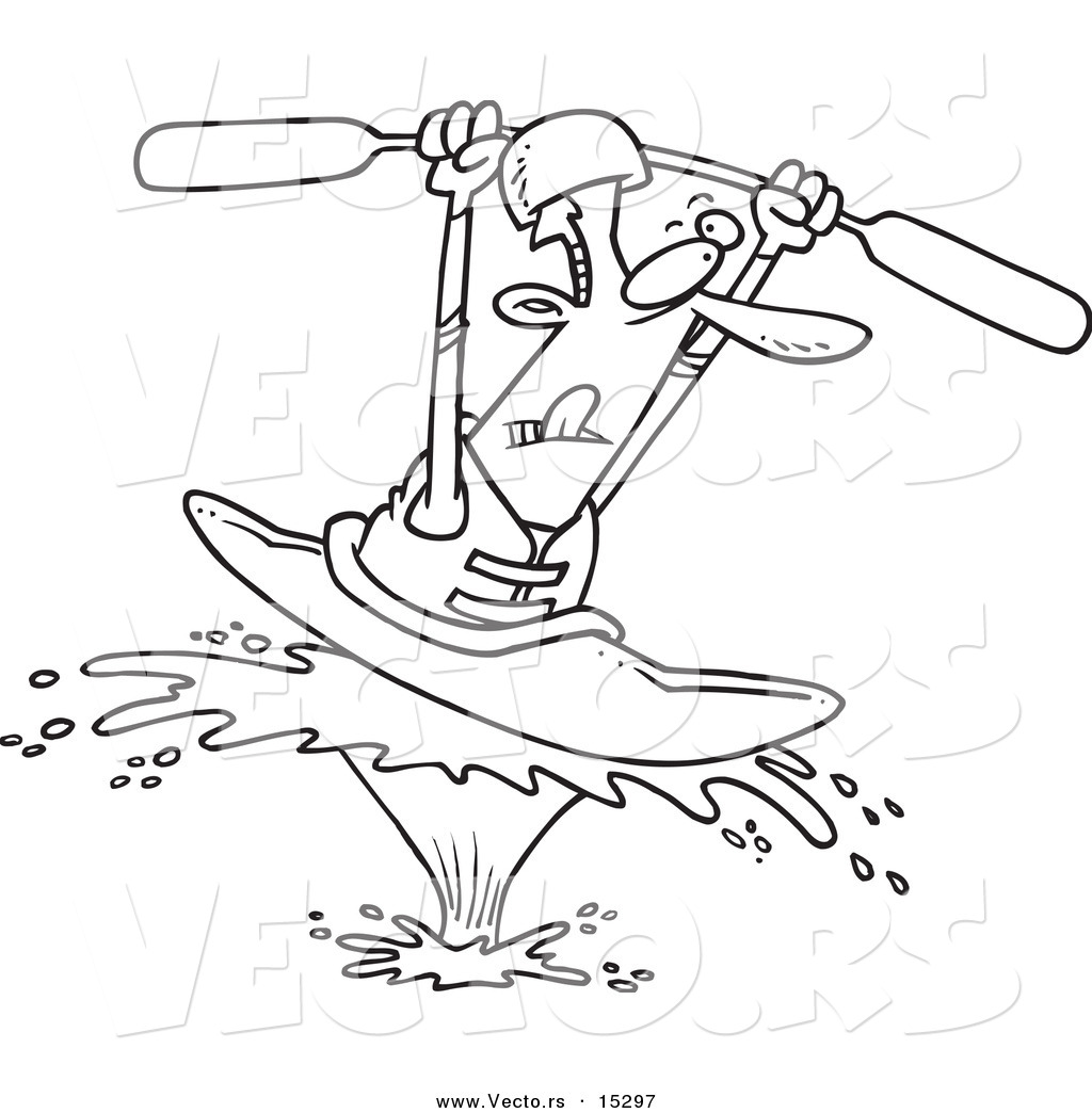 1024x1044 Vector Of A Cartoon Kayaking Man On A Big Splash