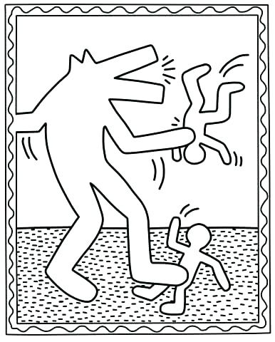 386x480 Keith Haring Coloring Pages Coloring Adult Haring From The Gallery