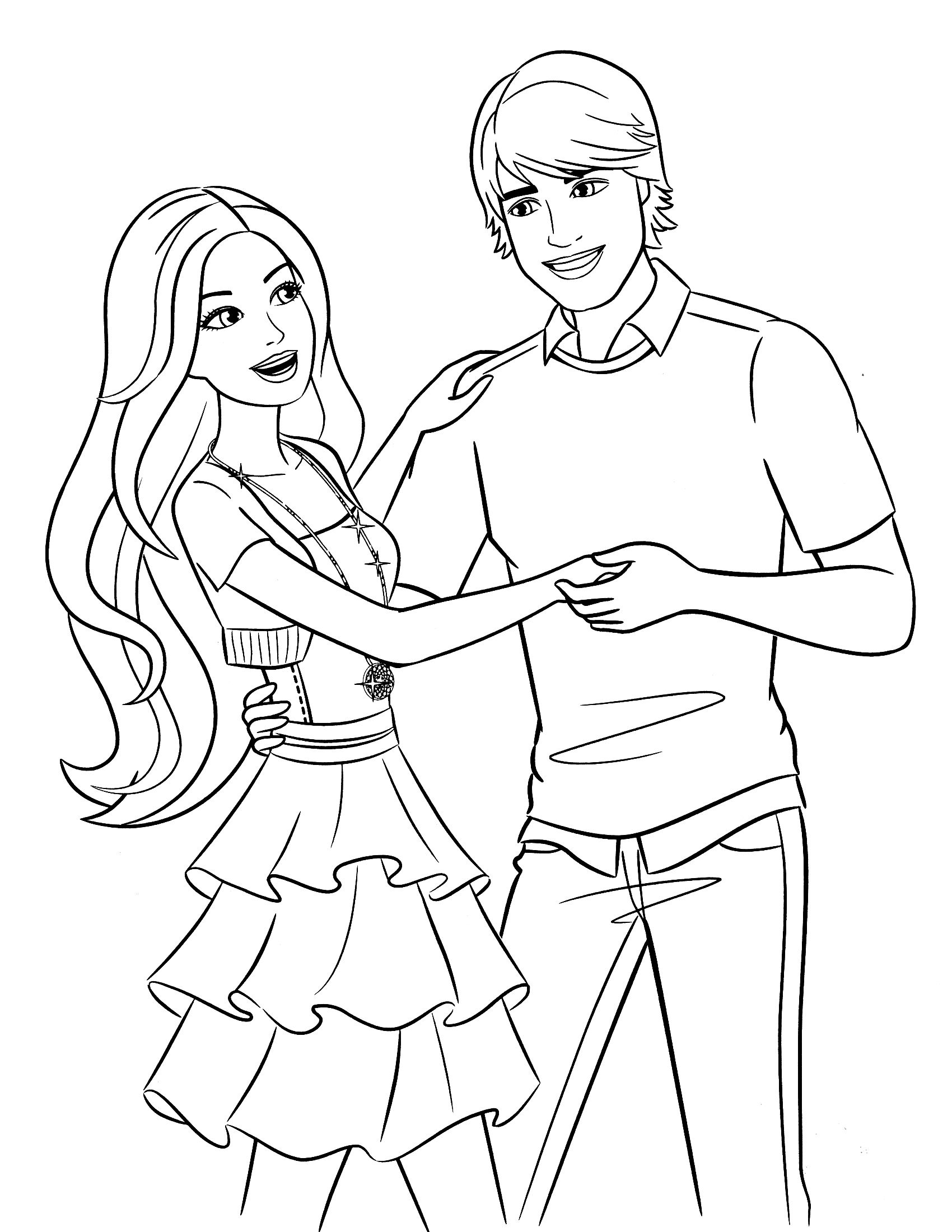 1700x2200 Barbie And Ken Coloring Pages Free Download