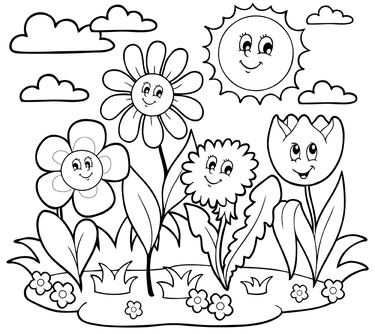 741x660 Free Printable May Coloring Pages