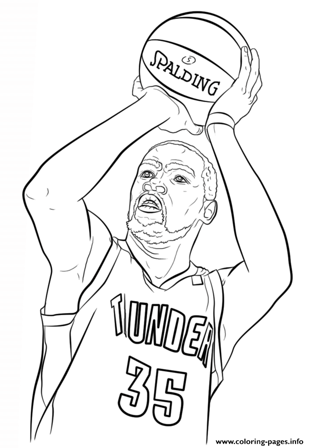 640x921 Kevin Durant Nba Sport Coloring Pages Printable