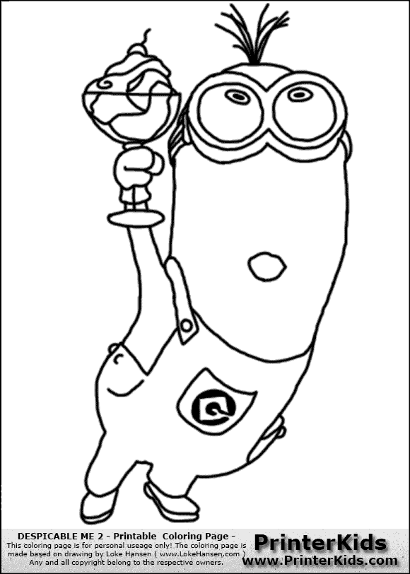 580x812 Kevin Minion Coloring Page