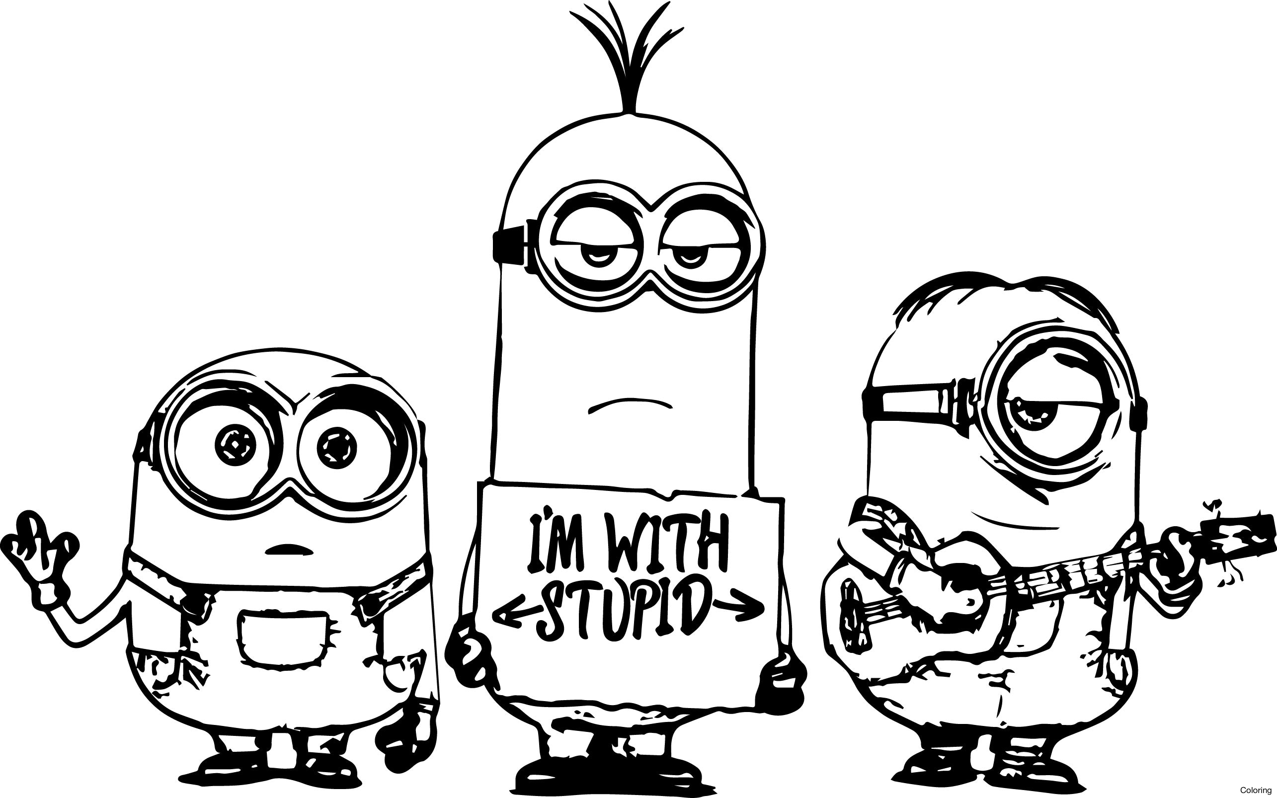 2570x1606 Remarkable Bob The Minion Coloring Pages In Minions Itgod Me